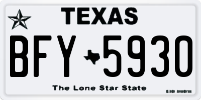 TX license plate BFY5930