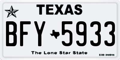 TX license plate BFY5933
