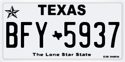 TX license plate BFY5937