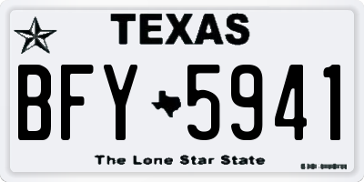TX license plate BFY5941
