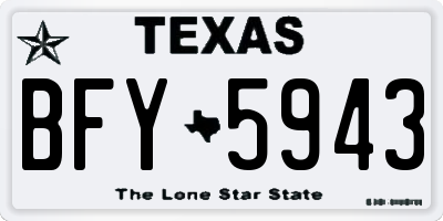 TX license plate BFY5943