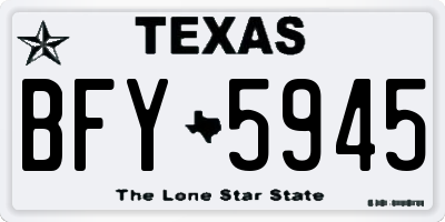 TX license plate BFY5945