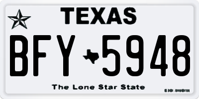 TX license plate BFY5948