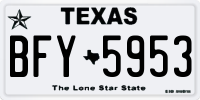 TX license plate BFY5953