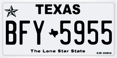 TX license plate BFY5955