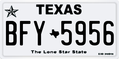 TX license plate BFY5956