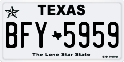 TX license plate BFY5959