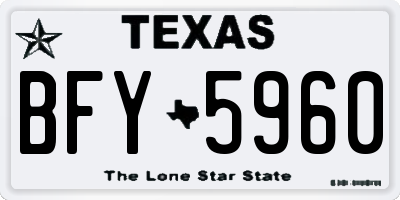 TX license plate BFY5960