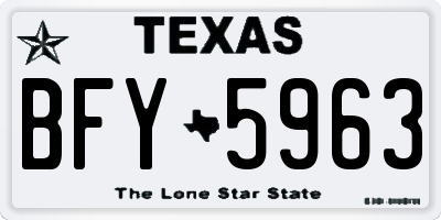 TX license plate BFY5963