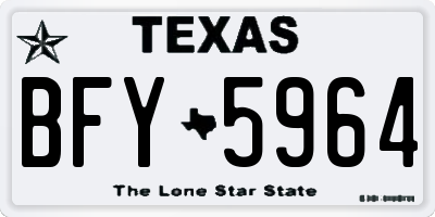 TX license plate BFY5964
