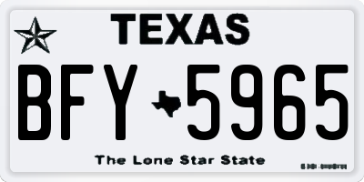 TX license plate BFY5965