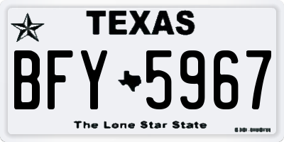 TX license plate BFY5967