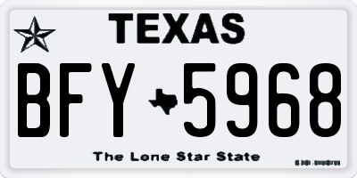TX license plate BFY5968