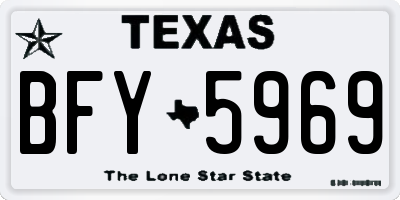 TX license plate BFY5969