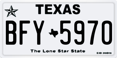 TX license plate BFY5970