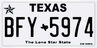 TX license plate BFY5974