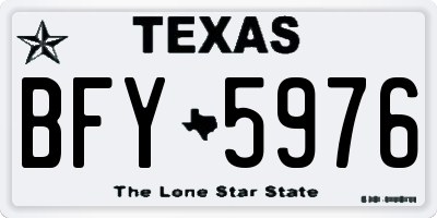 TX license plate BFY5976