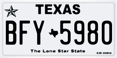 TX license plate BFY5980