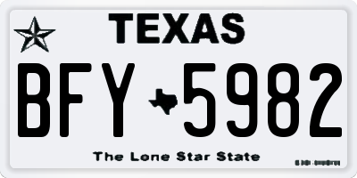 TX license plate BFY5982