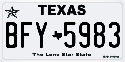 TX license plate BFY5983