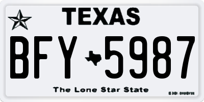 TX license plate BFY5987