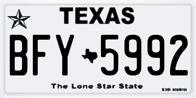 TX license plate BFY5992
