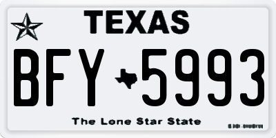 TX license plate BFY5993