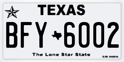 TX license plate BFY6002