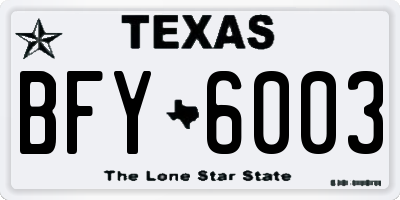 TX license plate BFY6003
