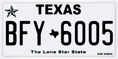 TX license plate BFY6005