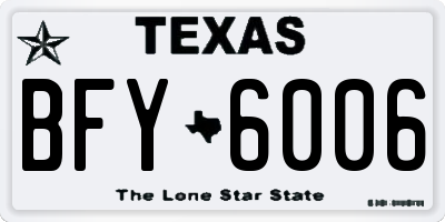 TX license plate BFY6006