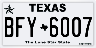 TX license plate BFY6007