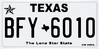TX license plate BFY6010