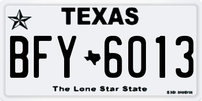 TX license plate BFY6013