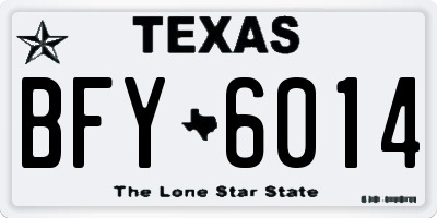 TX license plate BFY6014