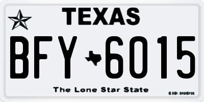 TX license plate BFY6015