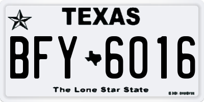 TX license plate BFY6016