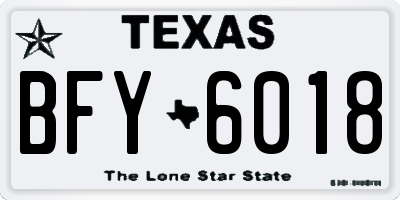 TX license plate BFY6018