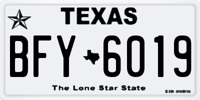 TX license plate BFY6019