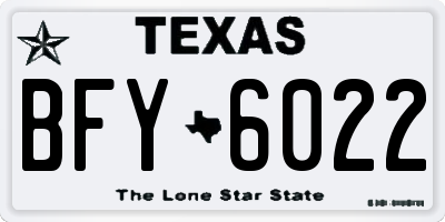 TX license plate BFY6022