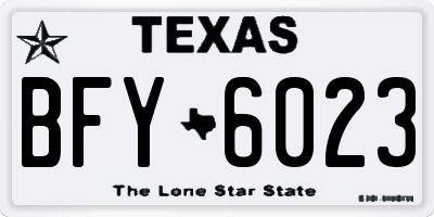 TX license plate BFY6023