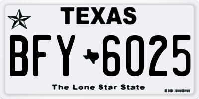 TX license plate BFY6025