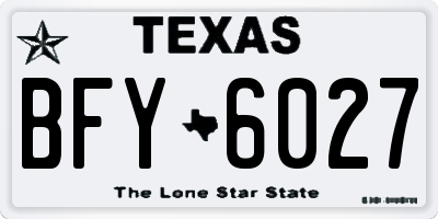 TX license plate BFY6027