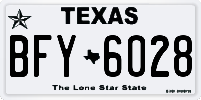 TX license plate BFY6028