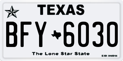 TX license plate BFY6030