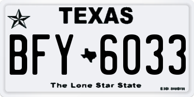 TX license plate BFY6033