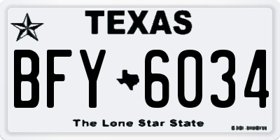 TX license plate BFY6034