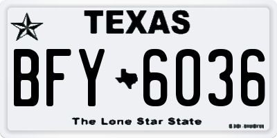 TX license plate BFY6036