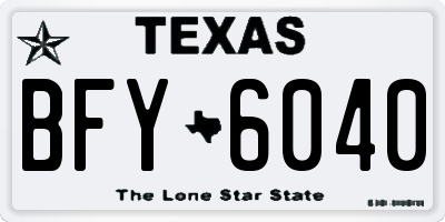 TX license plate BFY6040