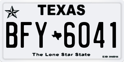 TX license plate BFY6041